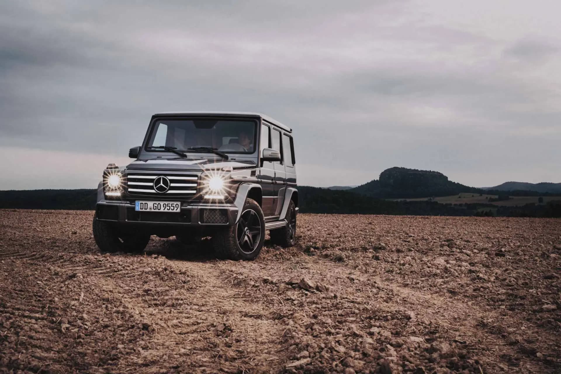 Detailaufnahme der Mercedes G-Klasse in der Sächsischen Schweiz – Kampagnenfotografie von Carsten Beier